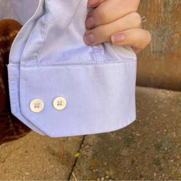 Murano Men’s Modern Comfort Pale Gray Button Down Dress Shirt Size Large - Picture 7 of 11